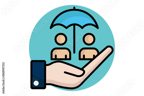 Social security icon. colored outline icon style. icon related to insurance. benefit elements vector illustration