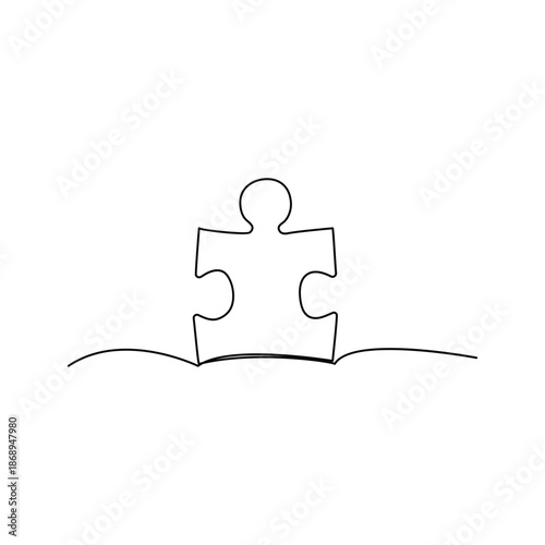World Autism Awareness Day continuous one line drawing and minimalist style isolate outline illustration