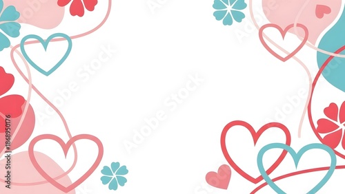 Valentine's Day: Romantic Heart Frame Border With Copy Space