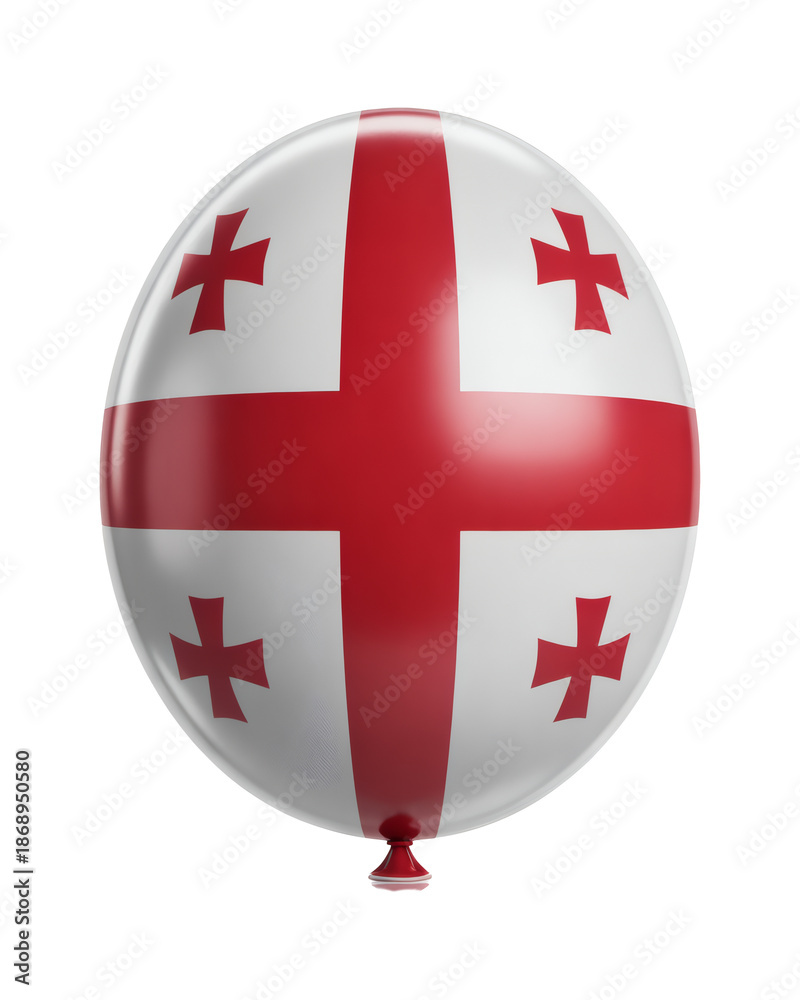 Obraz premium Georgia flag balloon floating for national holidays, a symbol of patriotism and festive celebration