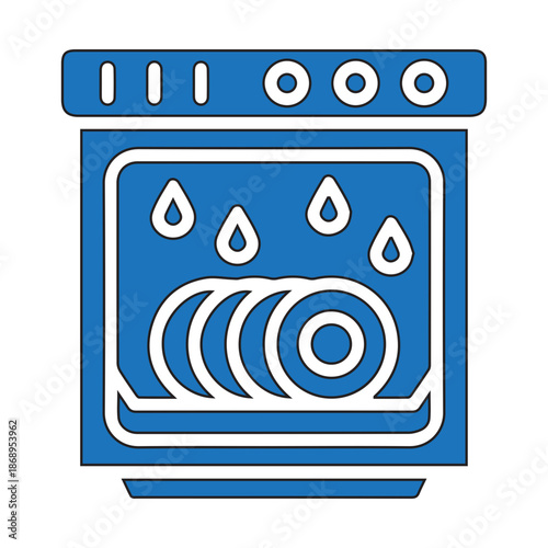 Dishwasher icon with clean plates