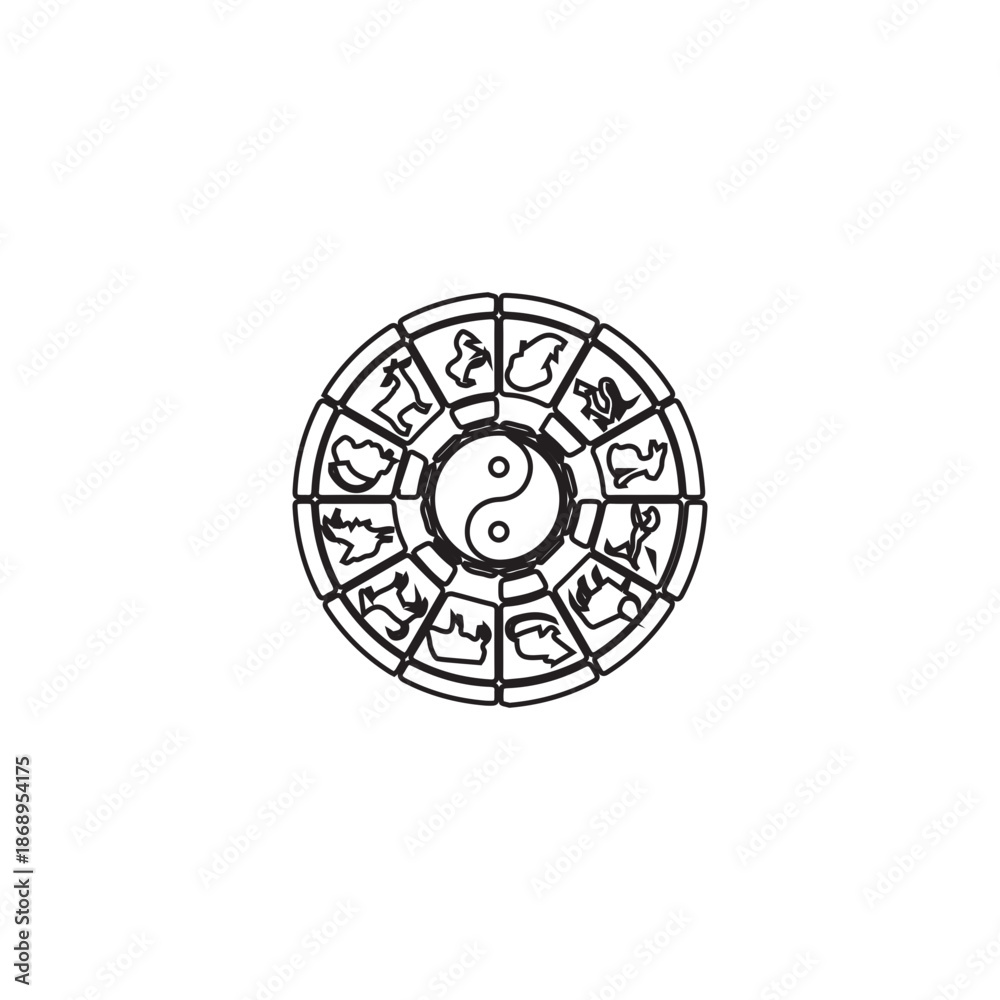 Obraz premium Zodiac Wheel