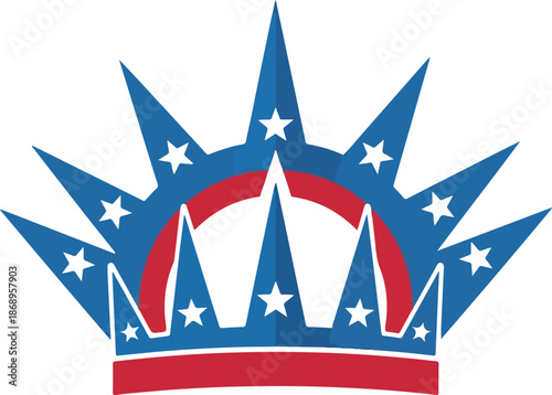 American Royalty A Patriotic Crown Representing Freedom and Unity with a Starry Design
