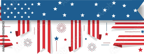 American Flag Banner with Patriotic Design Stars and Stripes Celebration for Independence Day