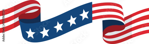 USA Flag Ribbon A Patriotic Design with Stars and Stripes for Celebrations and Displays