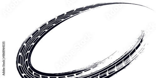 Tire track. Car, bike, motorcycle tyre mark with grunge effect isolated on white background. modern