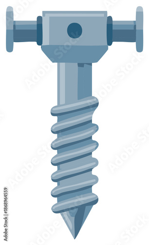Medical Vector Illustration of Intramedullary Nail for Orthopedic Surgery with Holes