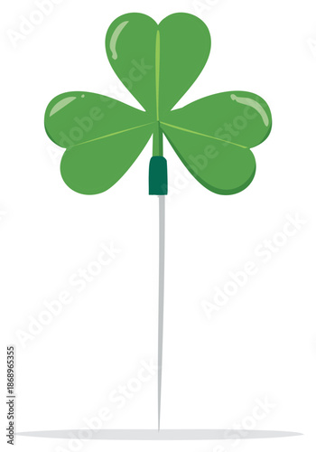 Green Shamrock on a Stick, St. Patrick's Day Symbol