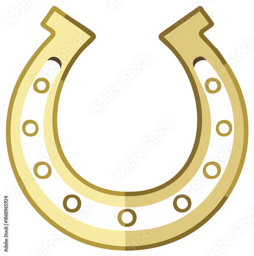 Golden horseshoe illustration for good luck symbol