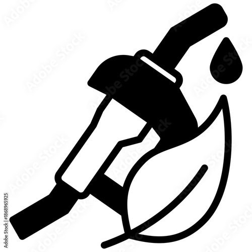 Bio Fuel Glyph Icon Mini Illustration, Use For Modern Concept, Print, Ui, Ux Kit, Web And App Development. Vector Related To Green Technology And More