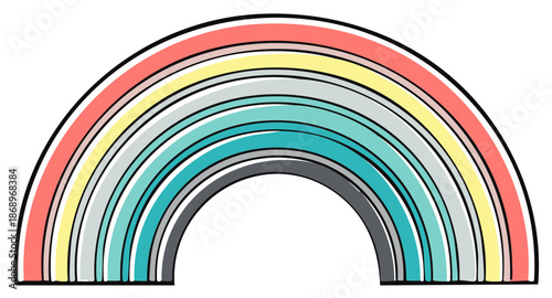 Colorful Rainbow Illustration: Rainbow Icon, Symbolic Representation, Graphic Element