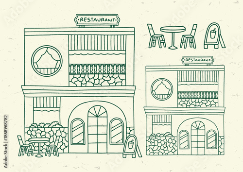 Hand drawn of the elegant restaurant