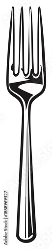 Elegant stylized fork vector illustration for dining and restaurant concepts