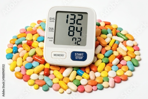 blood pressure meter pills tablets heap pile hypertension treatment medicine therapy