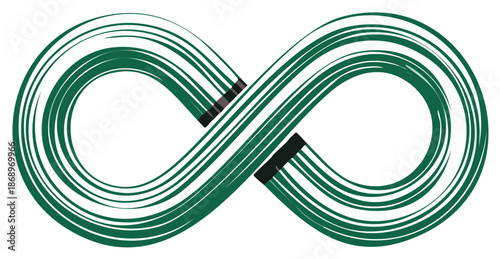 Green infinity symbol illustration, modern concept of eternity