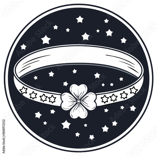 Lucky Charm Bracelet With Four Leaf Clover and Stars