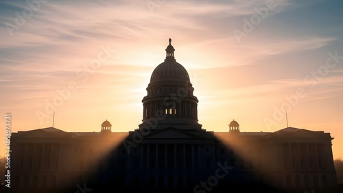 Independence Day: Capitol Building Silhouette at Sunrise