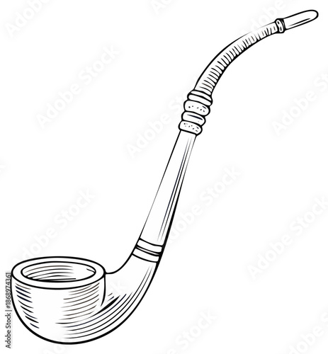 Classic Smoking Pipe Hand-drawn Illustration