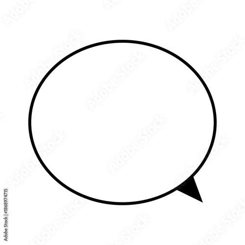 シンプルな黒枠の吹き出しイラスト