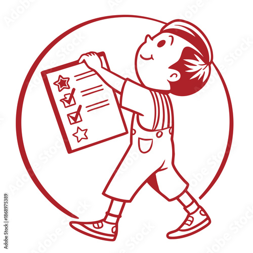 Child Activity Report Outline Icon Vector on White