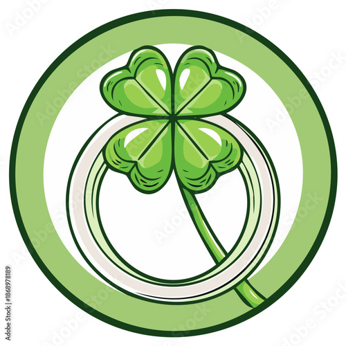 Lucky Clover Symbol with Ring Festive Celebration Design