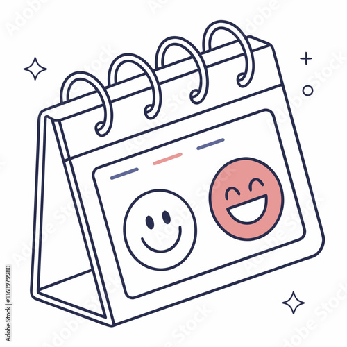 Daily Mood Tracker Calendar Icon Minimalist Wellness Vector Design