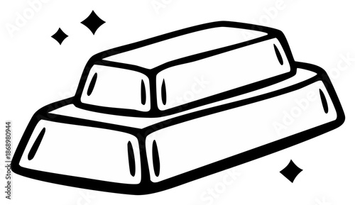 Gold bars icon, two stacked ingots of wealth, vector illustration of finance concept.