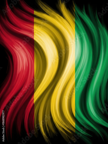 A vibrant display of the national flag of mali with flowing colors