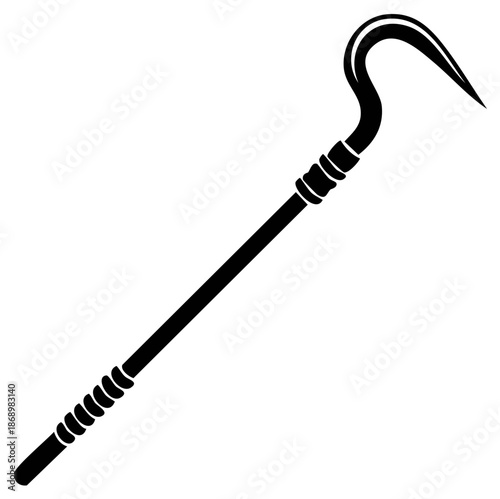 Ancient Egyptian Pharaoh Scepter Heka Symbol Black Silhouette Icon