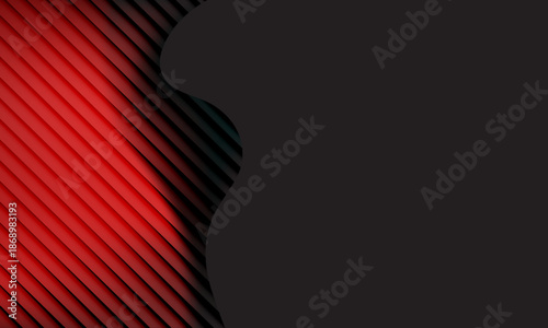 red glass texture with dark background ripple pattern and smooth light distortion. Wavy abstract flow, futuristic blur effect, reeded vertical displacement. Vector illustration