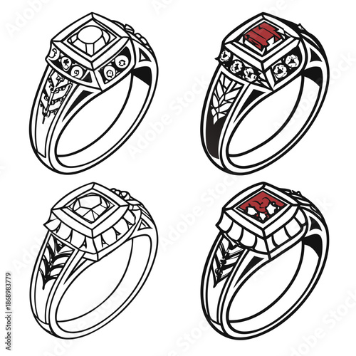 Ring Object Variations - Vector Illustration