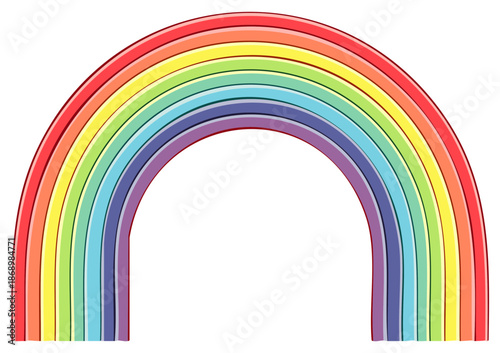 Bright Colorful Rainbow Arch Illustration on White Background