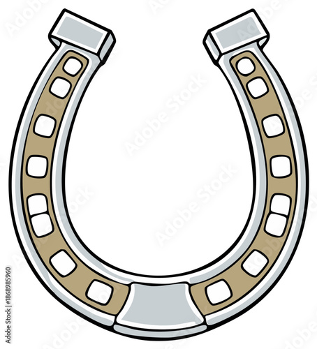 Cartoon Horseshoe Illustration for Luck Charms and Symbolic Western Themes