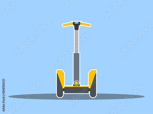 Illustration of a Segway, a two-wheeled electric vehicle that can balance itself. Modern transportations illustration. Flat vector concept.