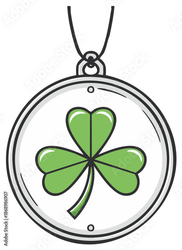 Shamrock pendant illustration for St. Patrick's Day celebration
