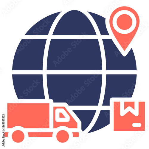 Global Shipping glyph color icon