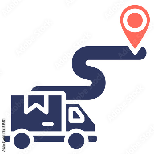 Delivery Route glyph color icon