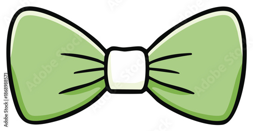 Stylish pastel green bow tie accessory vector illustration for fashion and celebrations