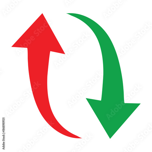 Vibrant arrows pointing in opposite directions