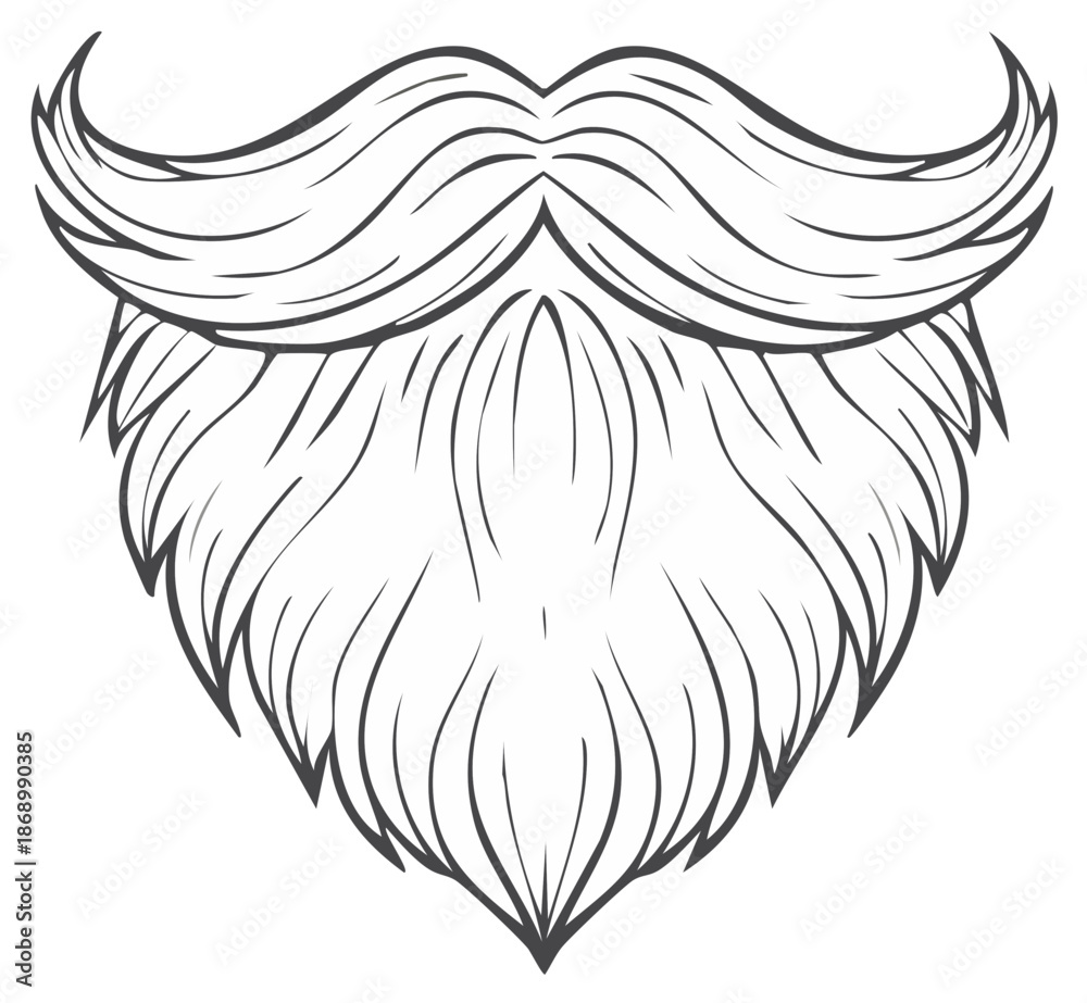Obraz premium Stylized beard and mustache vector graphic illustration. Vintage design element. Cartoon