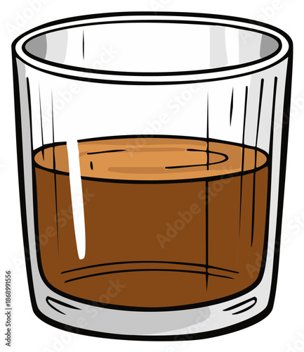 Cartoon glass of brown liquid
