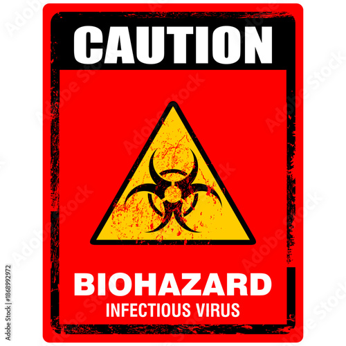 Caution,  Biohazard infectious virus, sign vector