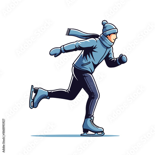 3d blue cartoon athlete running on a treadmill in a vector illustration style showcasing sports action for competition and fun