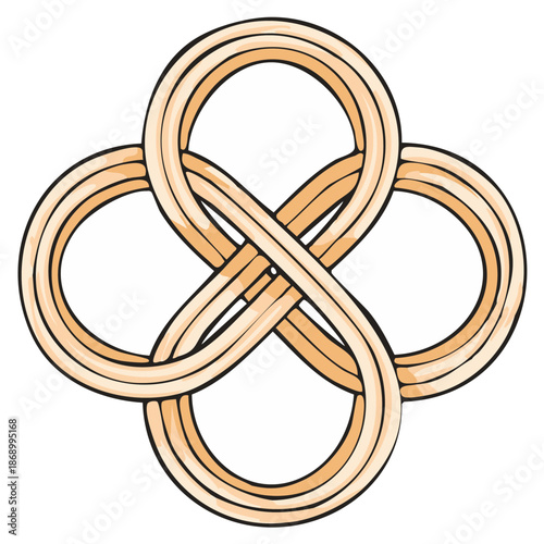Celtic Bowen knot symbol of infinity and eternal love vector illustration