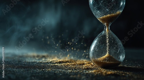 Desk Accessory for Personal Reflection, Cracked Hourglass Serves as a Daily Reminder of Finite Time and Life Priorities
