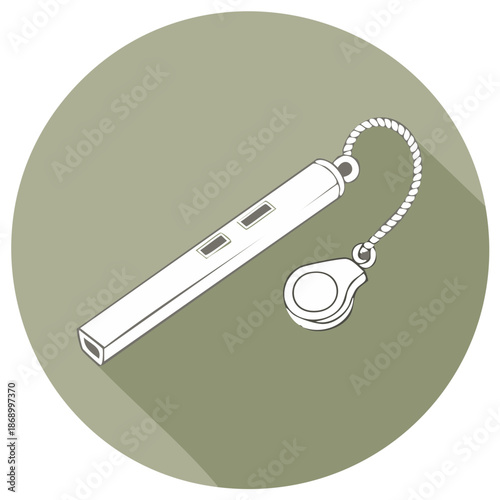 Stylized illustration of a white USB flash drive with a braided lanyard and cap