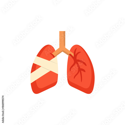 lung injury or respiratory illness icon illustration