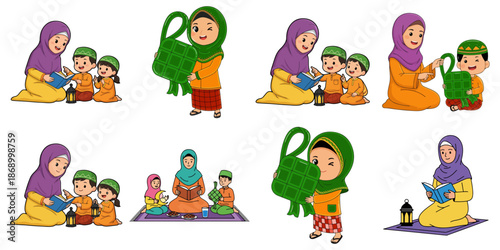 Muslim Family Ramadan Illustration