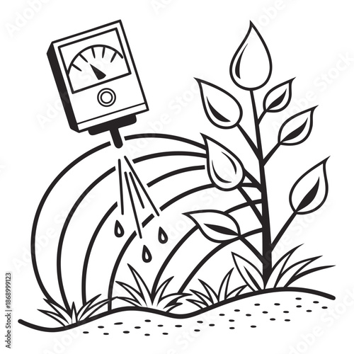 Soil Moisture Monitoring Icon - Outline Vector White (1)