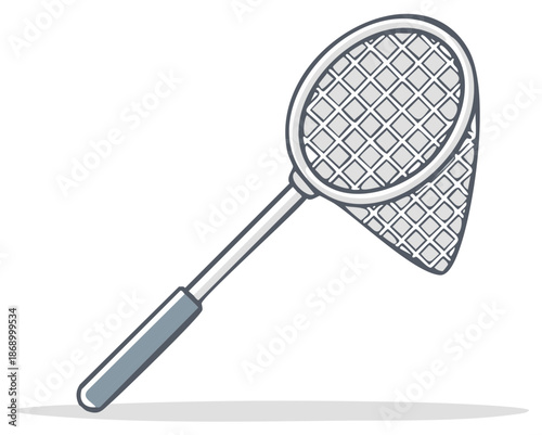 Illustration of a Net for Catching Butterflies or Fish. Recreational Tool Concept